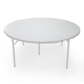 Round Plastic Folding Table With Carrying Handle, 66