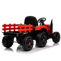 Ride On Tractor With Trailer,24V 400W Powered Electric Tractor Toy W Remote Control,Electric Car For Kids,Three Speed Adjustable,Power Display, Usb,Mp3 ,Bluetooth,Led Light,Two Point Safety Belt. Red 50 99 Lbs Polypropylene