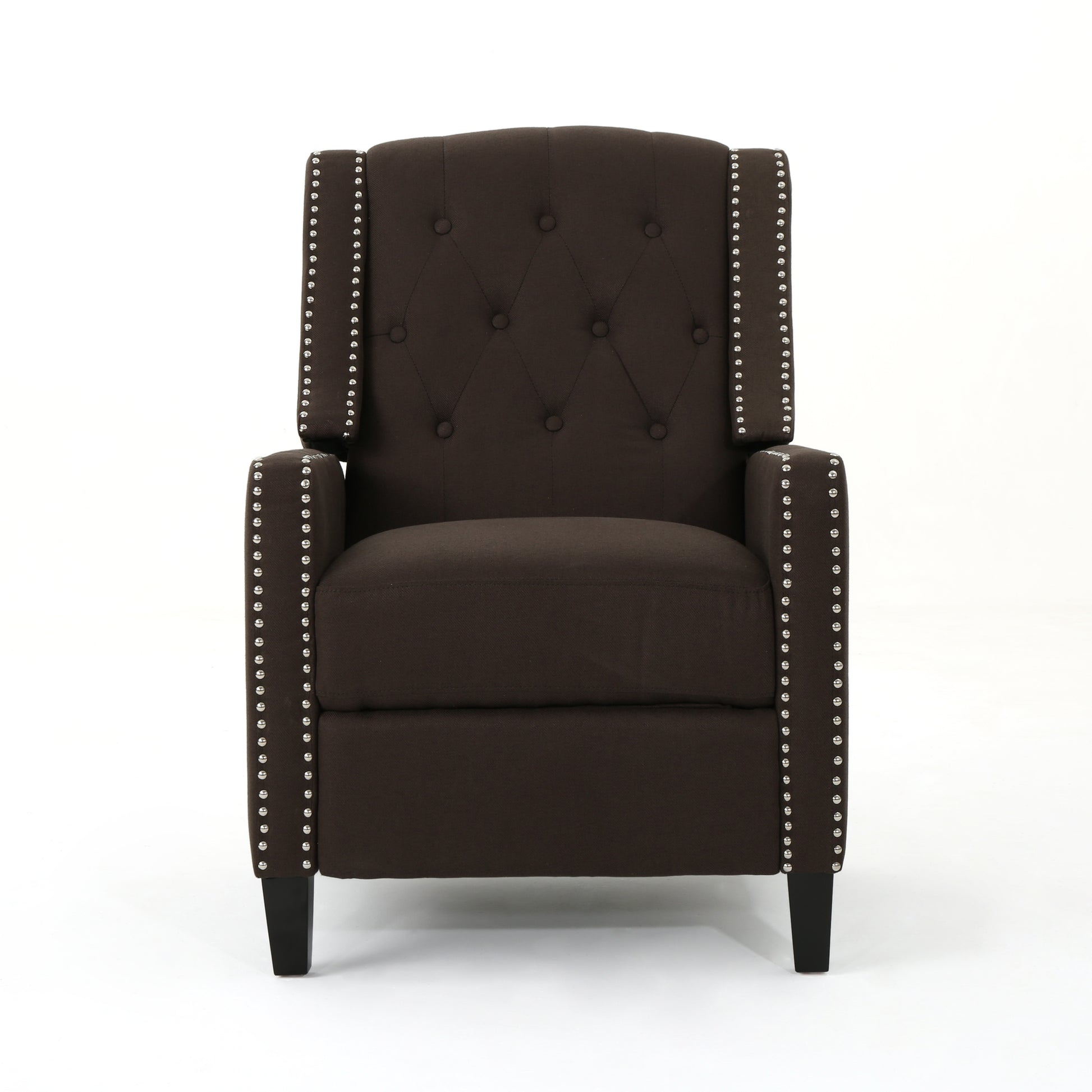 Classic Coffee Fabric Push Back Chair Coffee Fabric