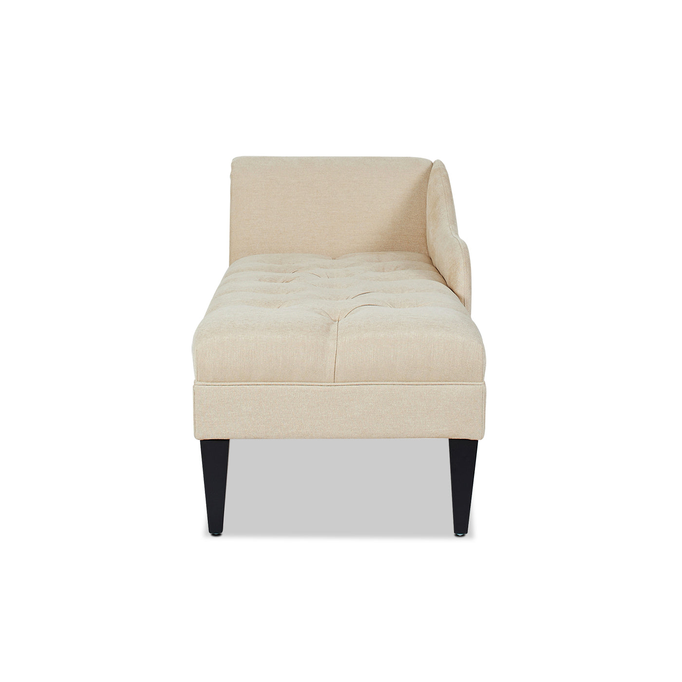 Harrison Tufted Roll Arm Chaise Lounge, Beige Chenille Beige Foam Chenille