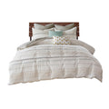 Cotton Printed Comforter Set With Trims Off White Gray King Cal King King Off White Gray Cotton