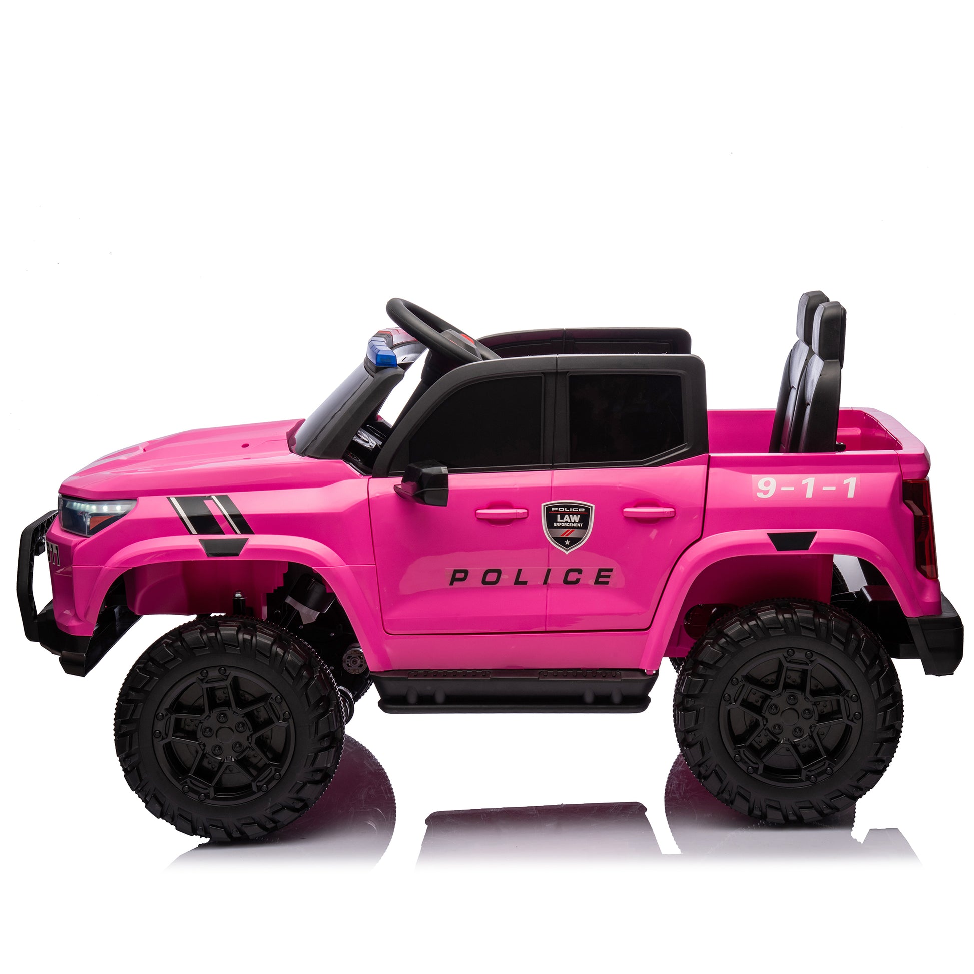 24V Two Seater Kids Ride On Electric Pickup,Kids Ride On Toy W Parents Remote Control,4Wd 800W Motors,Two Safety Belts,High Gate Safety Design,Top Warning Light, Speed 2.49 3.73Mph For Kids Aged 3 . Rose Red 50 99 Lbs Polypropylene