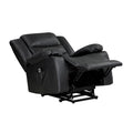 Modern Living Room Furniture 1Pc Power Lift Chair Faux Leather Upholstery Black Power Recliner Chair Black Faux Leather Primary Living Space Faux Leather