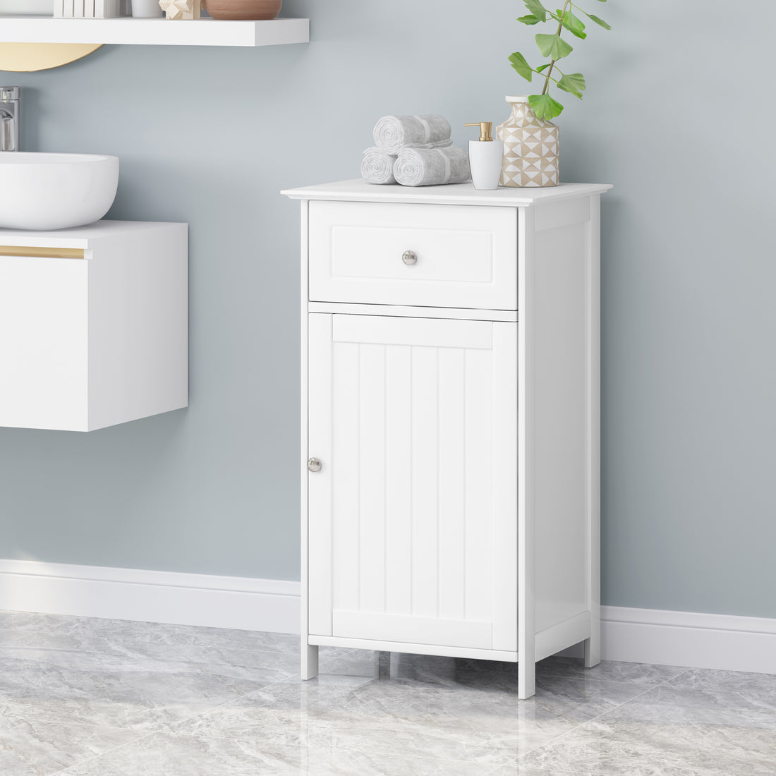 Bathroom Cabinet White Mdf