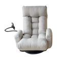 Adjustable Head And Waist, Game Chair, Lounge Chair In The Living Room, 360 Degree Rotatable Sofa Chair,Rotatable Seat Leisure Chair Deck Chair Gray Metal Soft Cotton Metal