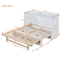 Queen Murphy Bed With Large Drawers,White Queen White Plywood