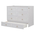 Full Size Murphy Bed With Large Drawers,White Full White Plywood