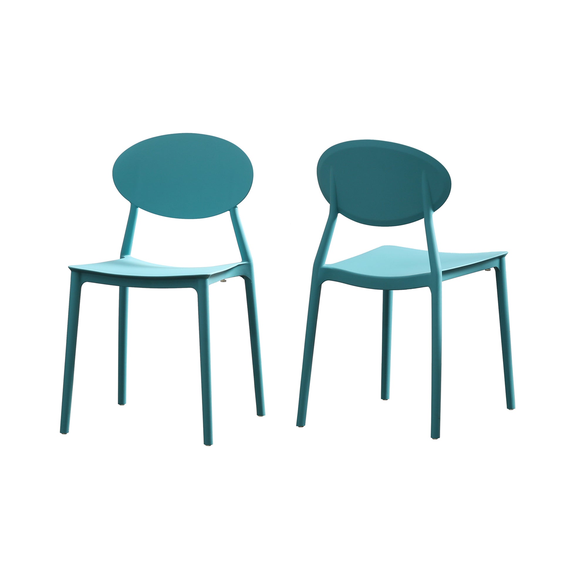 Westlake Injection Molding Pp Chair Set Of 2 Teal Polypropylene