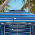 Outsunny 5.8' X 5.8' Portable Beach Umbrella With Double Top, Ruffled Outdoor Cabana With Walls, Vents, Sandbags, Carry Bag, Blue Stripe Multicolor Polyester