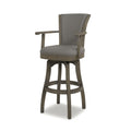 Williams 31 Swivel Bar Stool With Armrests, Heathered Grey Linen Gray Foam Linen