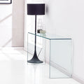 Glass Console Table, Transparent Tempered Glass Console Table With Rounded Edges Desks, Sofa Table Clear Glass