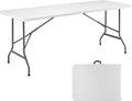 6Ft Folding Table Portable, Heavy Duty Table With Handle For Camping, Picnic, Party, Indoor & Outdoor Use, Easy To Clean & Space Saving Design White Steel