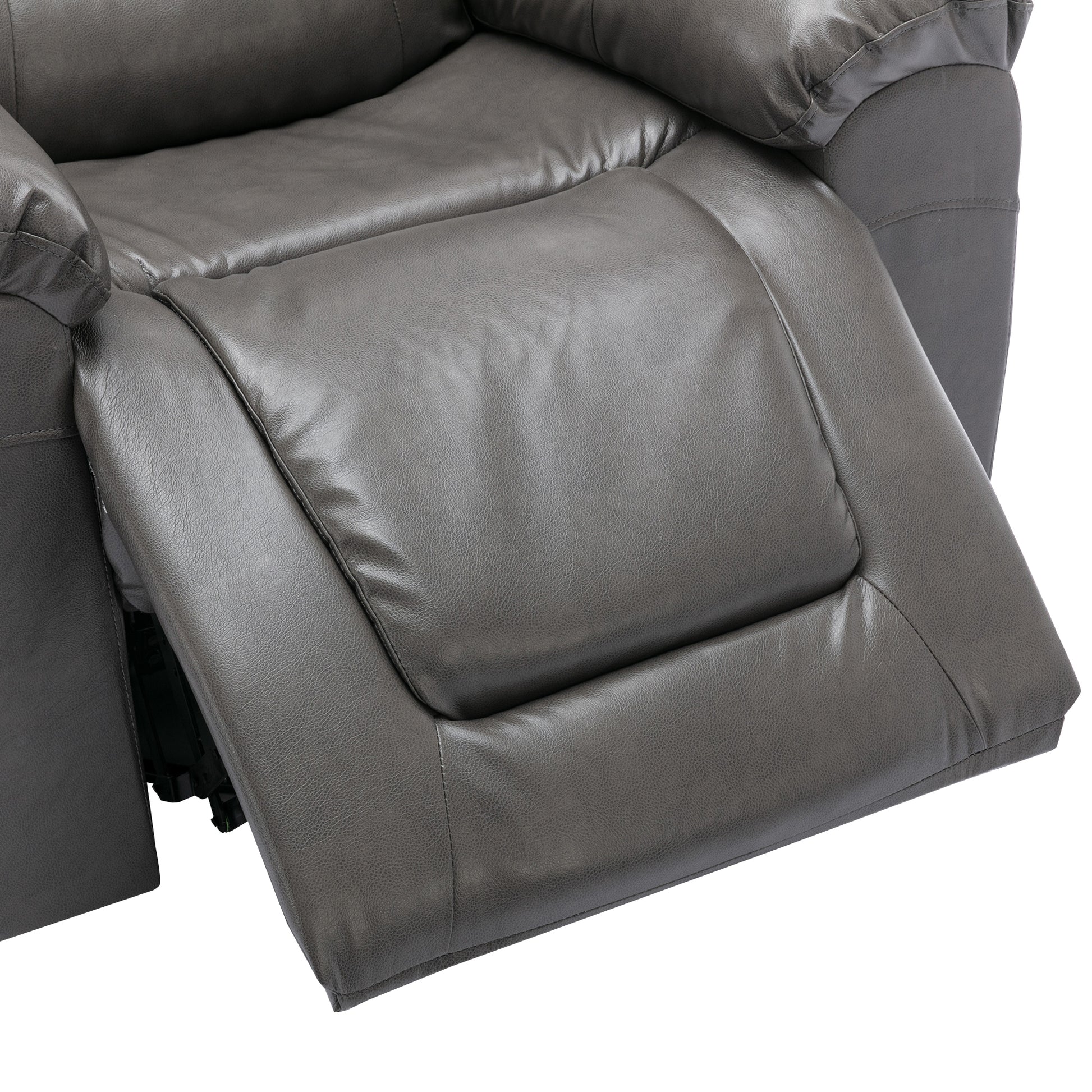 Home Theater Recliner Set Manual Recliner Chair With Wide Armrest, Two Built In Cup Holders For Living Room,Bedroom, Grey Grey Foam Pu