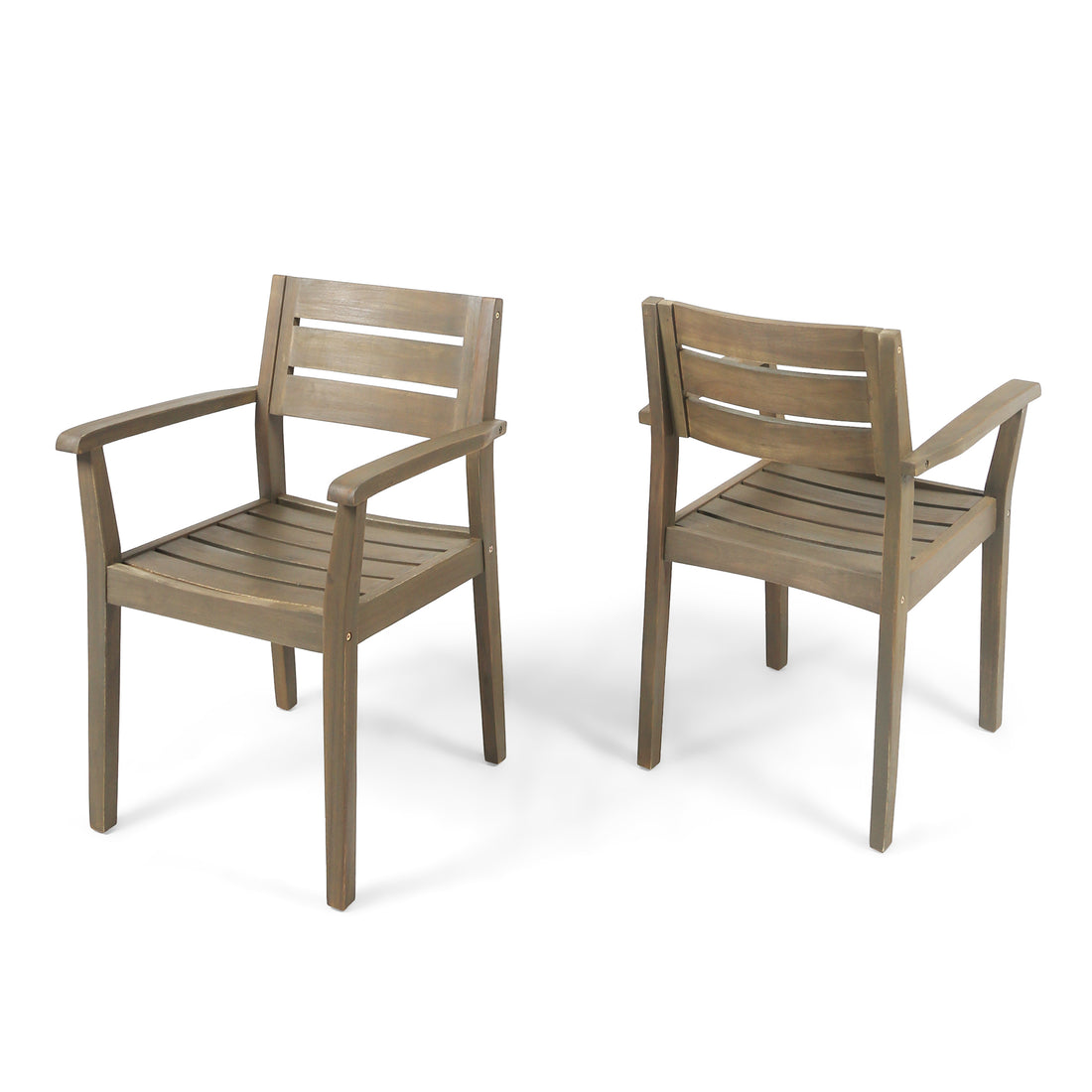 Stamford Dining Chair,Set Of 2 Grey Acacia Wood