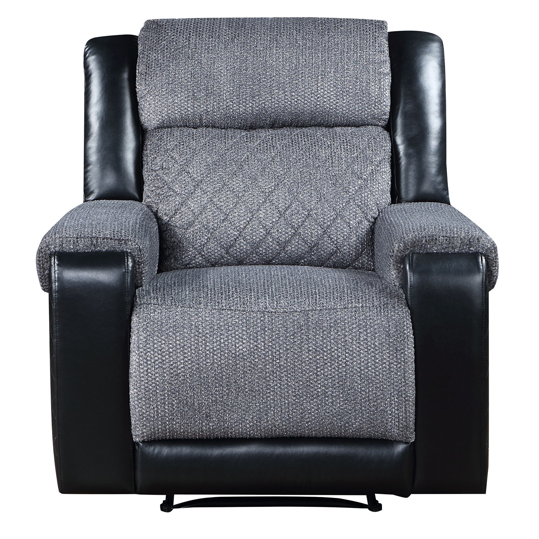 Alicia Grey Black Recliner Gray Fabric