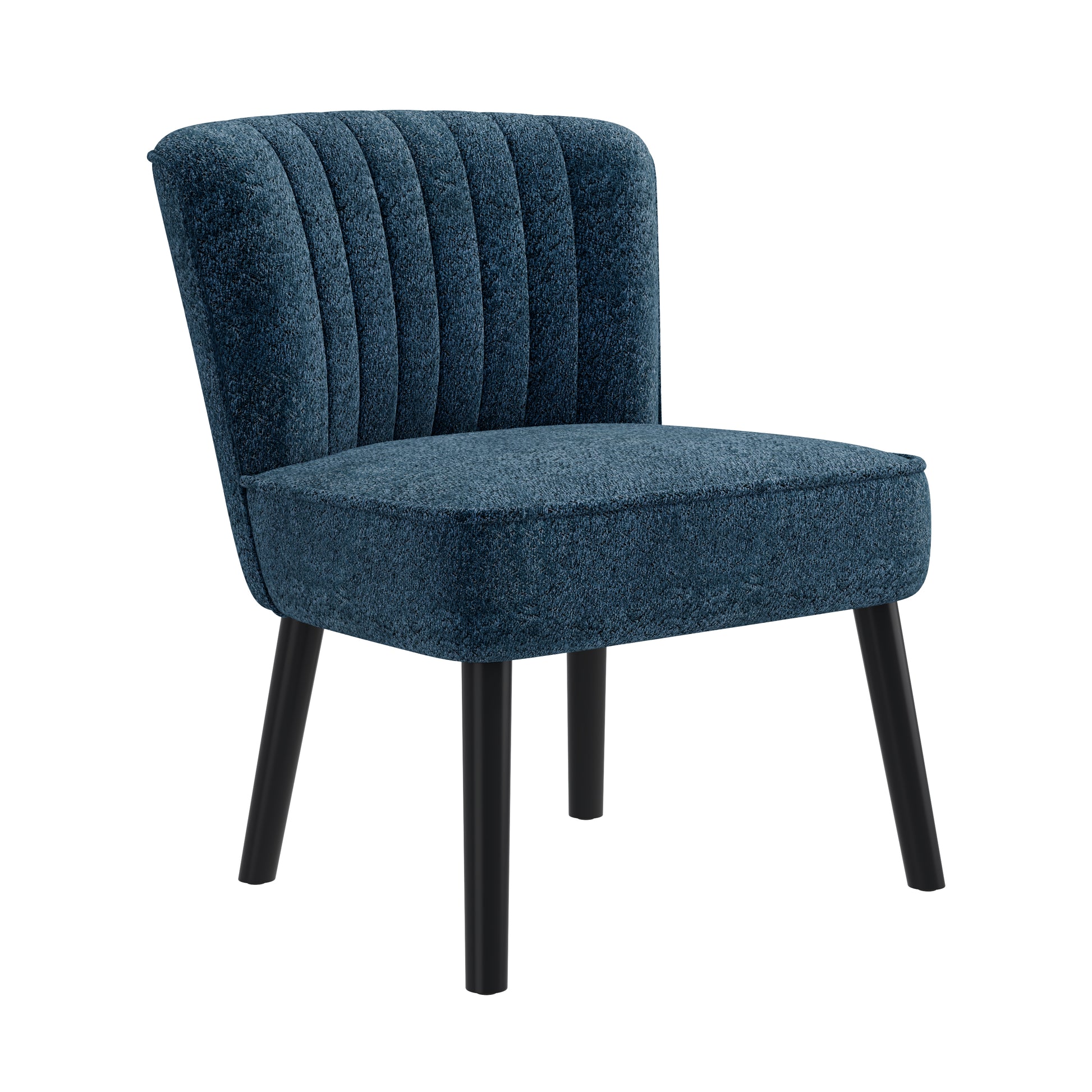 Shellback Chair In Navy Blue Navy Blue Boucle,Polyester