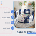 Qaba Baby Playpen, 14 Panels Sturdy Safety Play Yard For Babies And Toddlers, 57