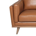 Modern Leather Sofa Caramel Leather 3 Seat