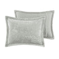 Crushed Velvet Sherpa Reversible Comforter Set Twin Grey Polyester