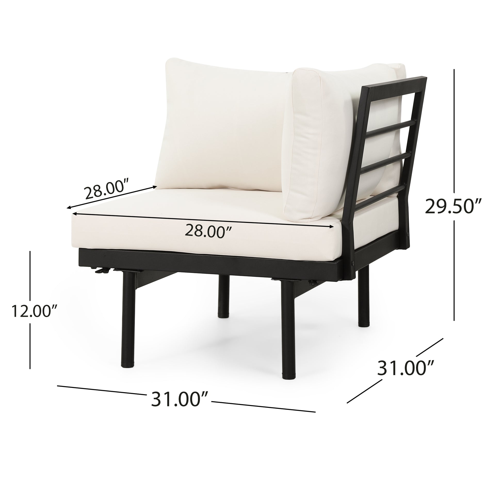 Theo 5 Seater Sectional Sofa Set With Cushions Cream Acacia Wood