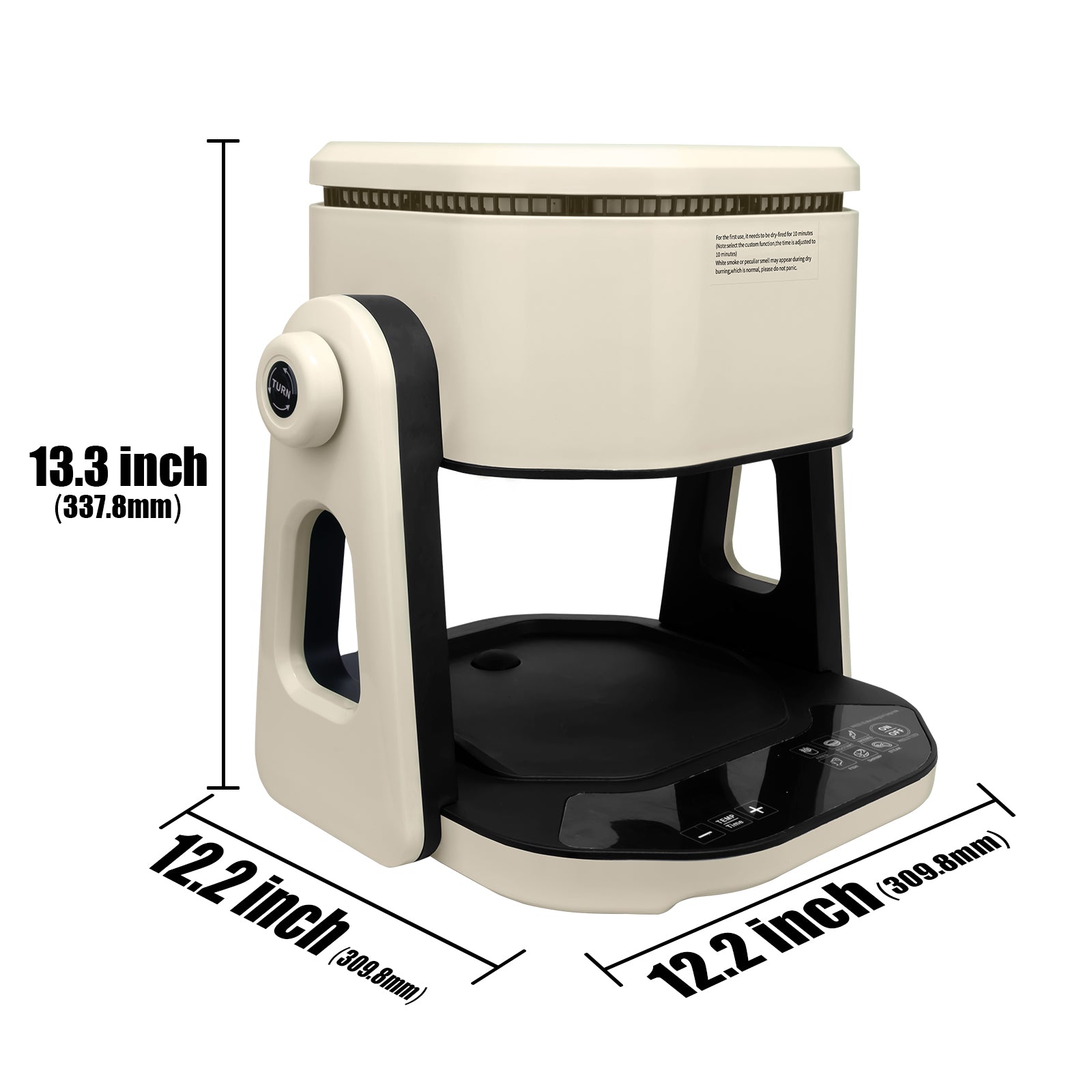 Air Fryer, Large 5 Quart Capacity, Air Fry, Roast, Broil, Bake, Reheat, Keep Warm, Pizza, Dehydrate Off White Stainless Steel