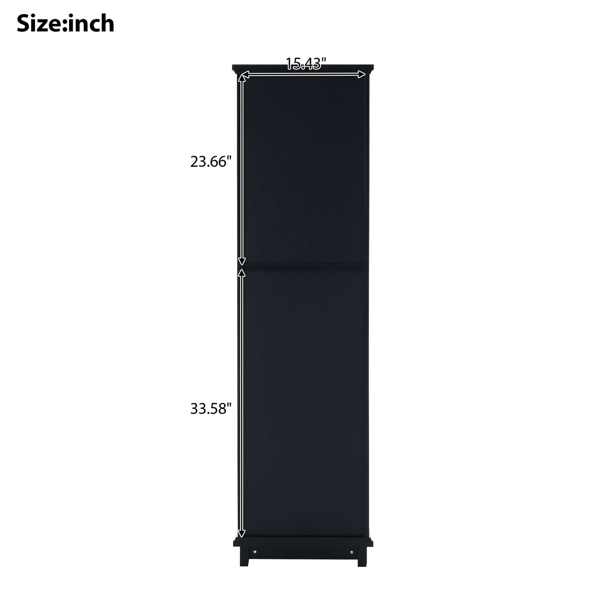 Tall Bathroom Storage Cabinet With Glass Doors, Free Standing, Two Drawers, And Adjustable Shelves, Mdf Board, Painted Black Perfect For Displaying Your Favorite Items 2 Black 2 4 Adjustable Shelves Bathroom Freestanding Partice Board Mdf Pine Wood