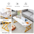 A Modern Minimalist Style Marble Patterned Coffee Table With Golden Metal Legs. Computer Desk. Game Table. Tea Table. Ct Xx Gold Sintered Stone
