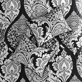 7 Piece Cotton Printed Comforter Set Black King King Black Polyester