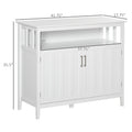 Homcom Kitchen Sideboard, Buffet Cabinet With 2 Doors, And Adjustable Shelves For Dining Room, White White Mdf