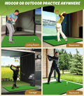Golf Hitting Mats 3.8'X5' Artificial Turf Training Mat For Indoor Outdoor Swing Practice Green Plastic