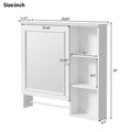 Wall Mounted Bathroom Storage Cabinet, Medicine Cabinets With Large Mirror Door, Adjustable Shelves And Three Open Storage Levels Not Include Bathroom Vanity White 1 5 Mirror Included Bathroom Wall Mounted Mdf Glass Painted