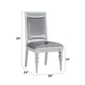 Maverick Fabric & Platinum Finish Side Chair Set Of 2 Silver Fabric,Synthetic Wood