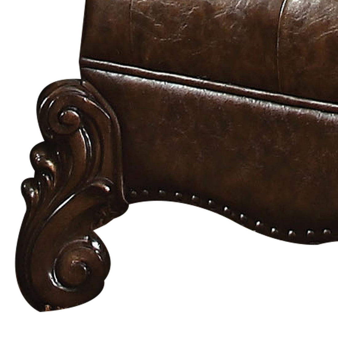 Polyurethane Wood Bench, Antiqued Brown Brown Wood