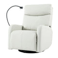 270 Power Swivel Rocker Recliner Chair, Electric Glider Reclining Sofa With Usb Ports, Power Swivel Glider, Rocking Chair Nursery Recliners For Living Room Bedroom Light Gray Solid Light Brown Primary Living Space Push Button Rubberwood Solid Back Wood