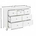 Modern 7 Drawers Dresser 7 Drawers Cabinet,Chest Of Drawers Closet Organizers And Storage Clothes Storage Drawers Cabinet For Living Room, Farmhouse Dresser Organizer White White Mdf