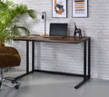 Tyrese Walnut & Black Finish Writing Desk W Usb Black,Walnut Metal,Synthetic Wood