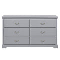 Classic Traditional 1Pc Dresser Of 6 Drawers Gray Finish Bedroom Wooden Storage Furniture Gray Wood