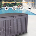 100 Gallon Resin Outdoor Deck Box Waterproof, Plastic Patio Storage Box With Side Handles, Lockable Storage Containers For Patio Furniture Cushions, Pool Accessories, Garden Tools Brown Brown Garden