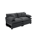 Armless Deep Seating 2 Seater Corduroy Sofa, Can Be Combined With Alternative Armrests And Single Armless Sofas ,Grey Corduroy Fabric Grey Corduroy 2 Seat