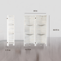 Room Divider 4 Panel, White Room Divider With Shelves, Wall Room Dividers And Folding Privacy Screens, Portable Room Partitions And Dividers For Bedroom, Home Office, Studio White White Modern Wood