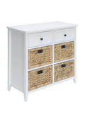 Flavius White Finish Console Cabinet White Synthetic Wood