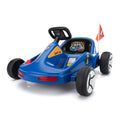 12V Kids Ride On Go Kart, Electric 4 Wheeler Car With Remote Control, Cushioned Seat, Led Lights, Mp3 Music, Bluetooth, Pedal Control, Battery Powered Vehicle For 3 8 Years Old, Blue Blue Polypropylene