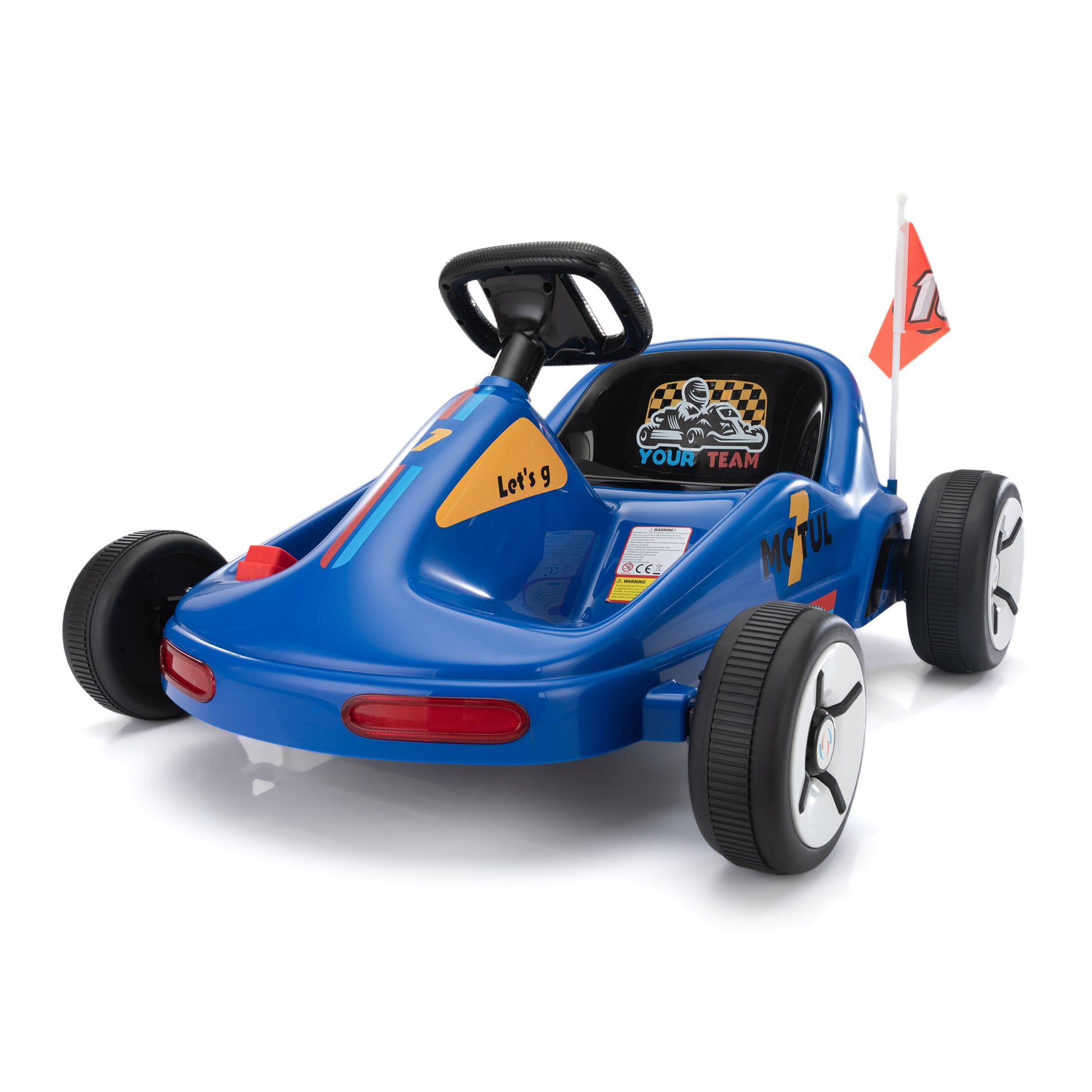 12V Kids Ride On Go Kart, Electric 4 Wheeler Car With Remote Control, Cushioned Seat, Led Lights, Mp3 Music, Bluetooth, Pedal Control, Battery Powered Vehicle For 3 8 Years Old, Blue Blue Polypropylene