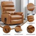 Brown Leatheraire Dual Motor Infinite Position Up To 350 Lbs Power Lift Recliner Chair With Power Remote, Heat Massage And Heavy Duty Motion Mechanism White Metal Primary Living Space Heavy Duty