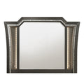 Kaitlyn Metallic Gray Finish Mirror W Led Silver Grey Mirror,Synthetic Wood