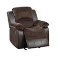 Motion Recliner Chair 1Pc Glider Rocker Recliner Living Room Furniture Chocolate Padded Suede Living Room Chocolate Primary Living Space Contemporary,Modern Recliners Solid Back Suede