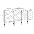 Outsunny Garden Fence, 4 Pack Steel Fence Panels, 11.4' L X 43