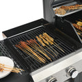 2 2 Multi Function Burner Gas Grill And Griddle Combo With Cover For Outdoor Cooking While Camping Or Tailgating Bbq,Frying,Pizza. Black And Silver Stainless Steel