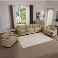 Luxurious And Sophisticated Sofa Set With Soft Cushions And Pillows, Home For Living Rooms And Clubs As Well As Home Theaters, Consisting Of Two Single Sofas And A 3 Seater Sofas In Tan Corduroy Fabri Tan Corduroy 5 Seat