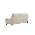 Torino Power Headrest Top Grain Leather Zero Gravity Reclining Sofa Off White Genuine Leather Wood Primary Living Space Medium Firm Tight Back Mid Century Modern Eucalyptus Pillow Top Arms Memory Foam Leather 3 Seat